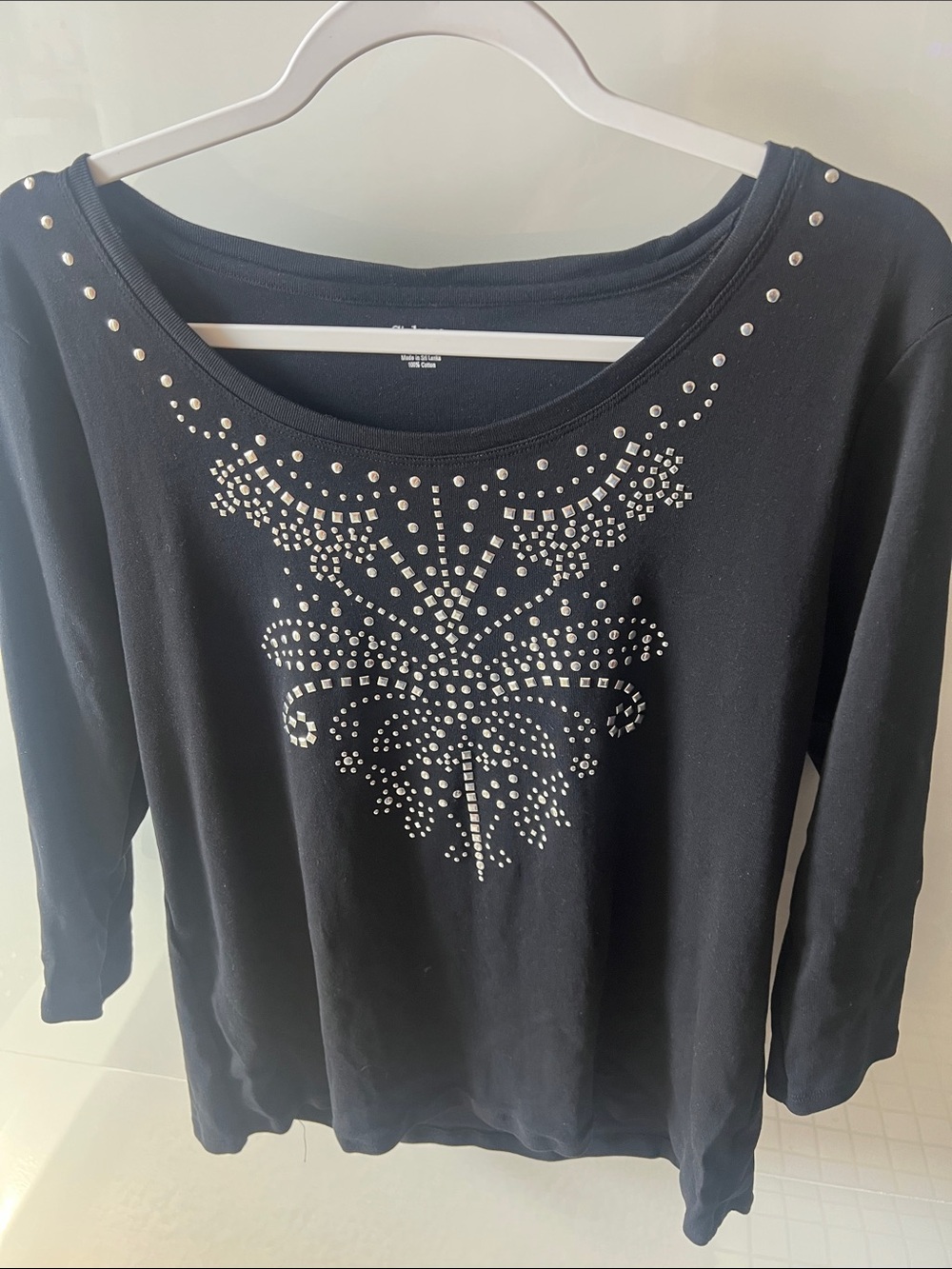Style & Co./Macy’s XL long sleeve embellished top